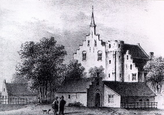 Huis ter Eem in 1639 Litho uit de Utrechtse volksalmanak voor 1843